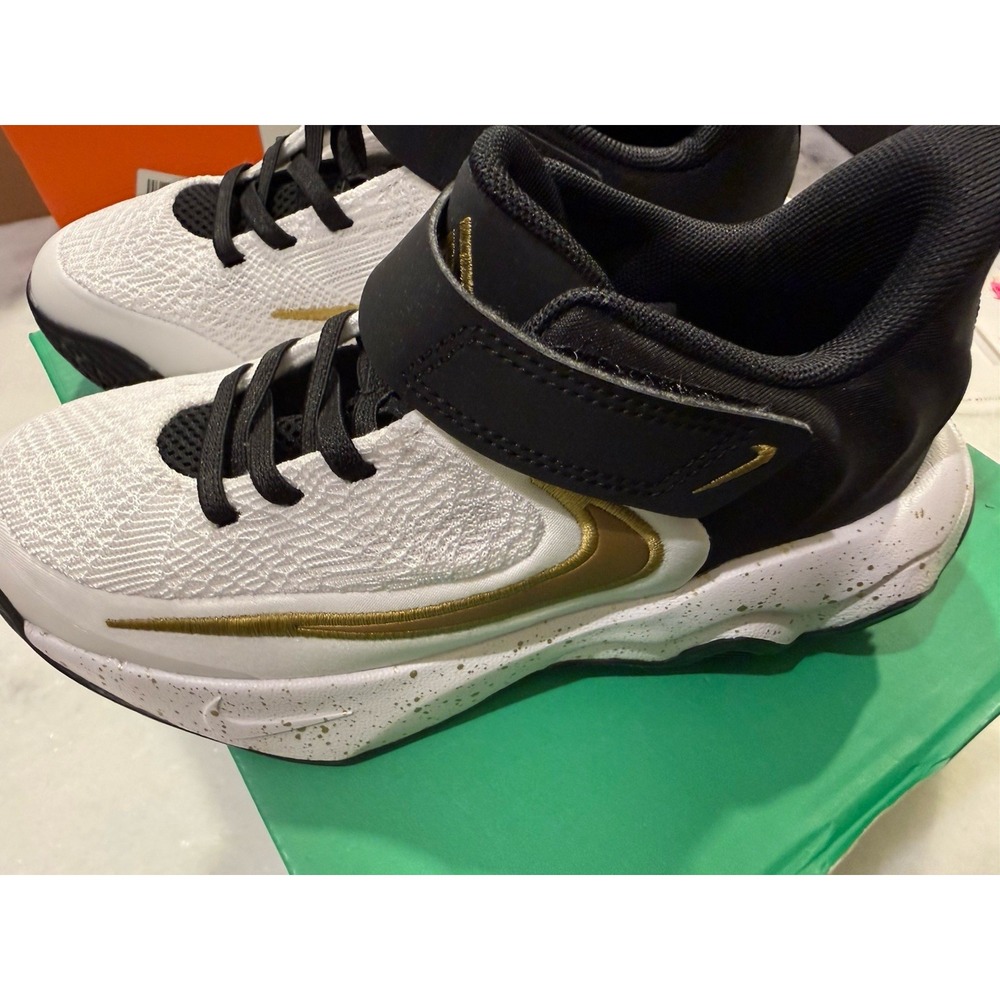 Nike Giannis Immortality‎ 4 Kids 2Y White Black Gold Basketball Shoes IH7665-003